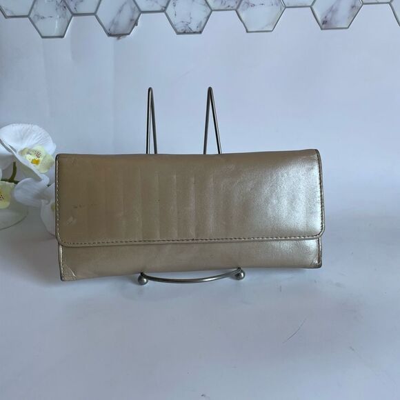 HOBO Metallic Gold Clutch Wallet - Picture 1 of 11